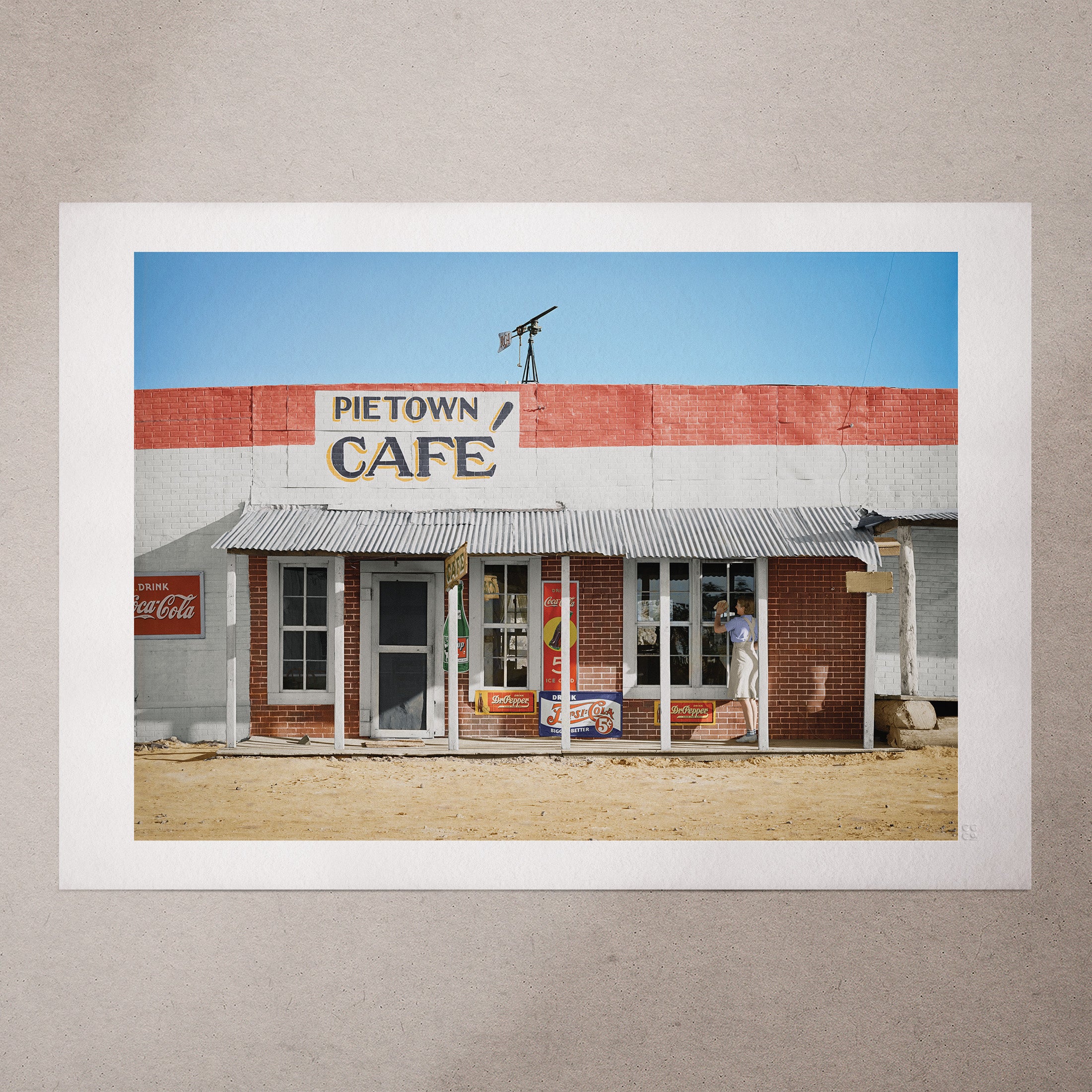 Pie Town Cafe, 1940, Colorized