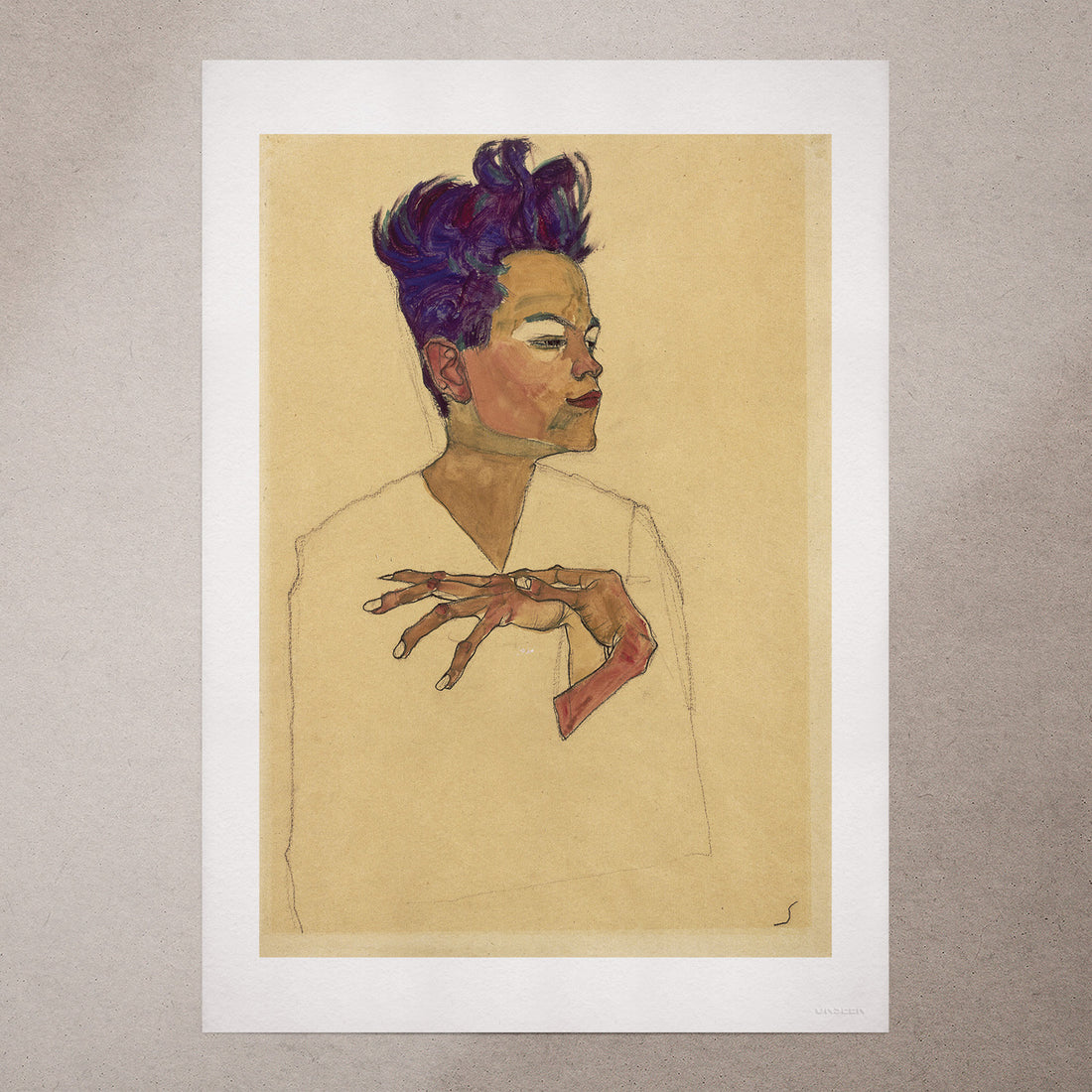 Self Portrait with Hand on Chest by Egon Schiele, 1910