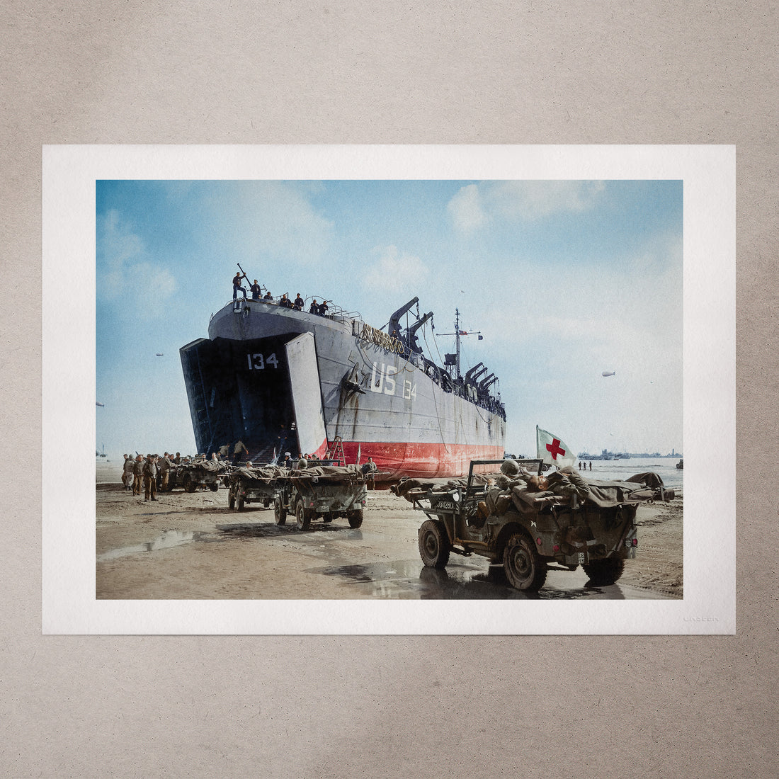 LST-134, 1944, Colorized