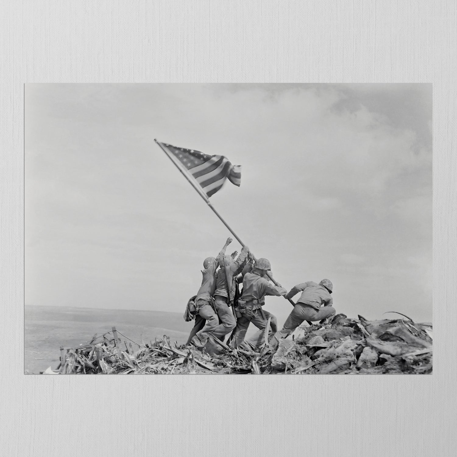 Raising the Flag in Iwo Jima, 1945, Colorized