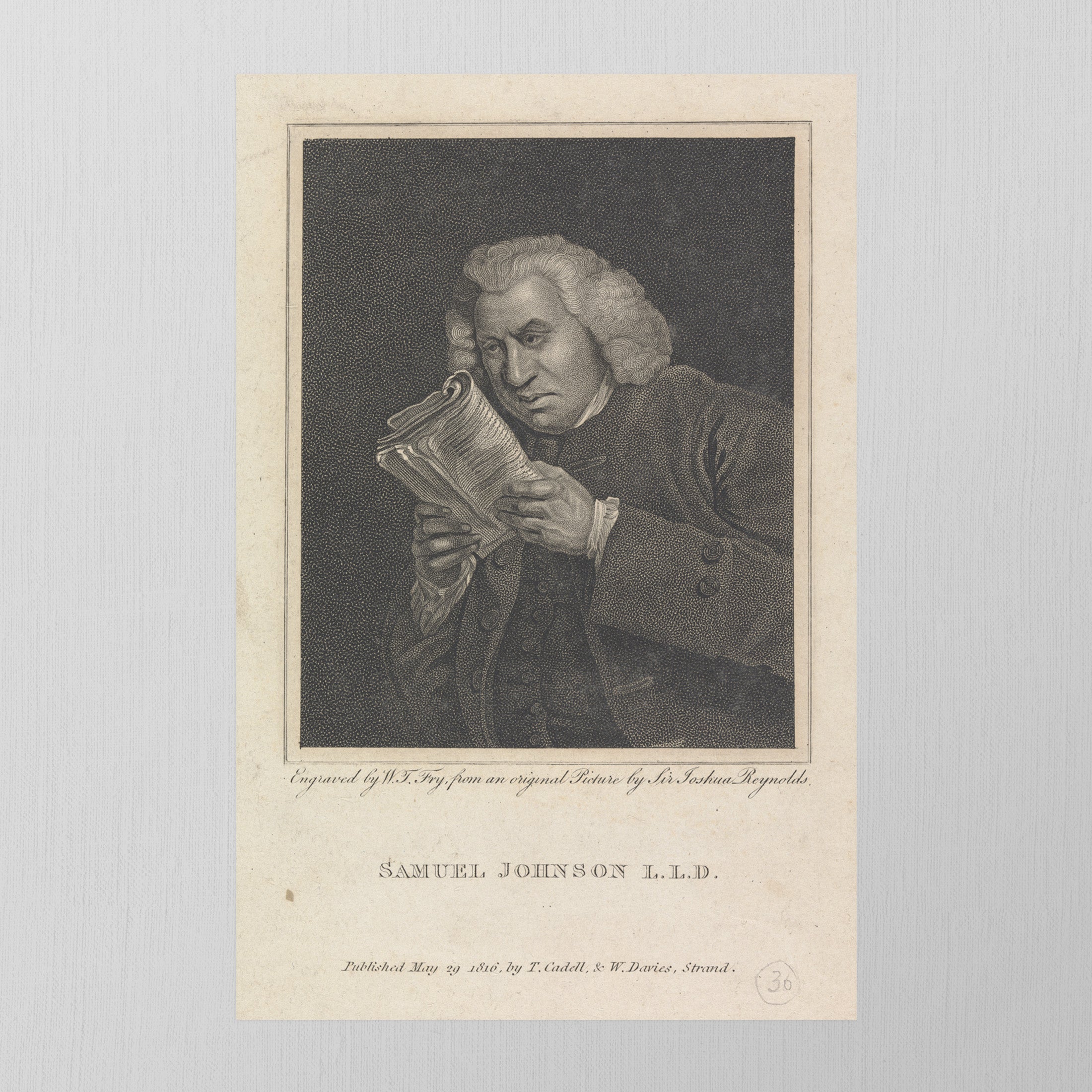 Samuel Johnson LLD by Wiliam Thomas Fry, 1816