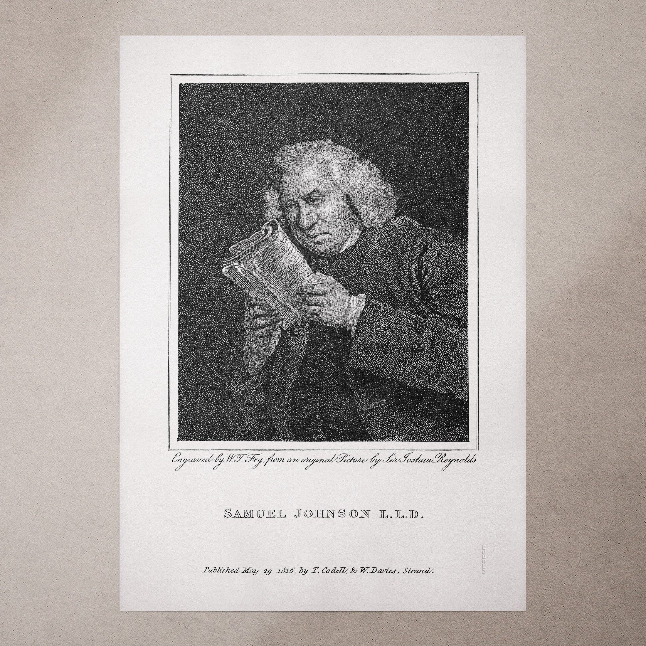 Samuel Johnson LLD by Wiliam Thomas Fry, 1816