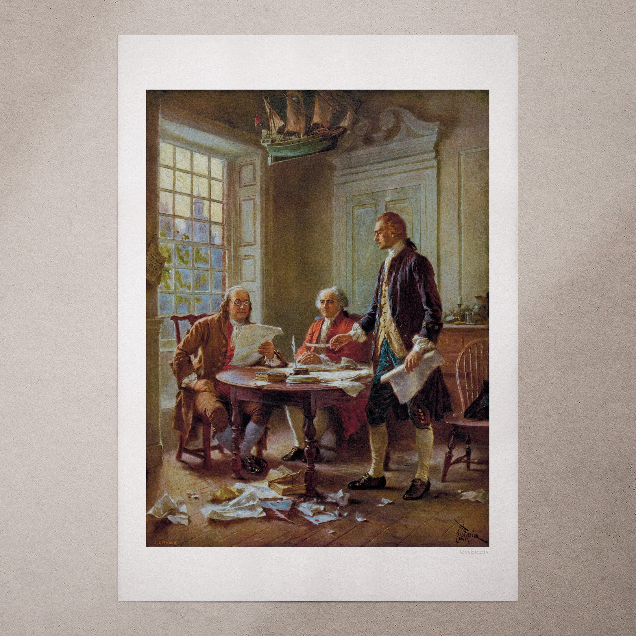 Writing the Declaration of Independence, 1776 by Jean Leon Gerome Ferr ...