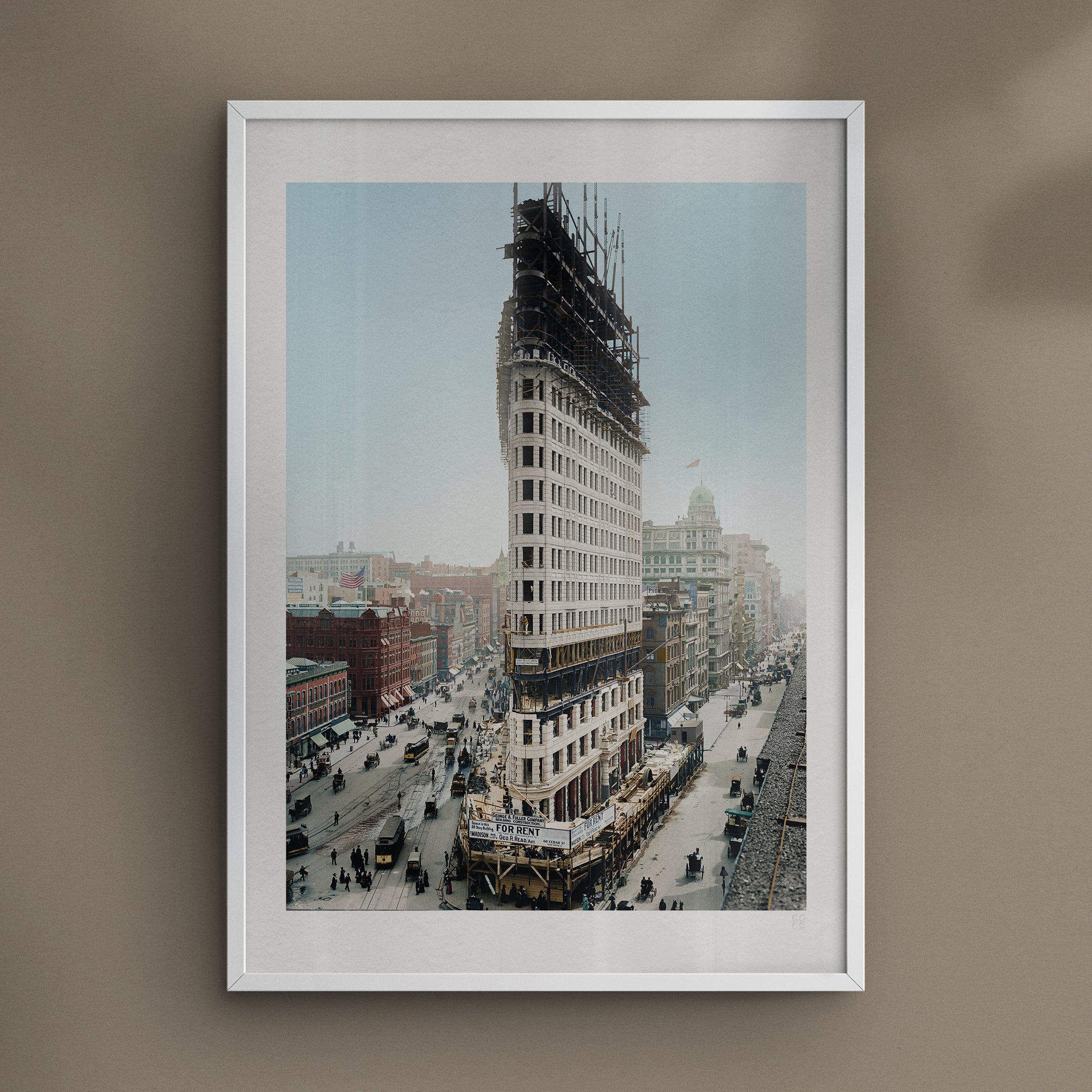 Flatiron Building Under Construction, 1939, Colorized