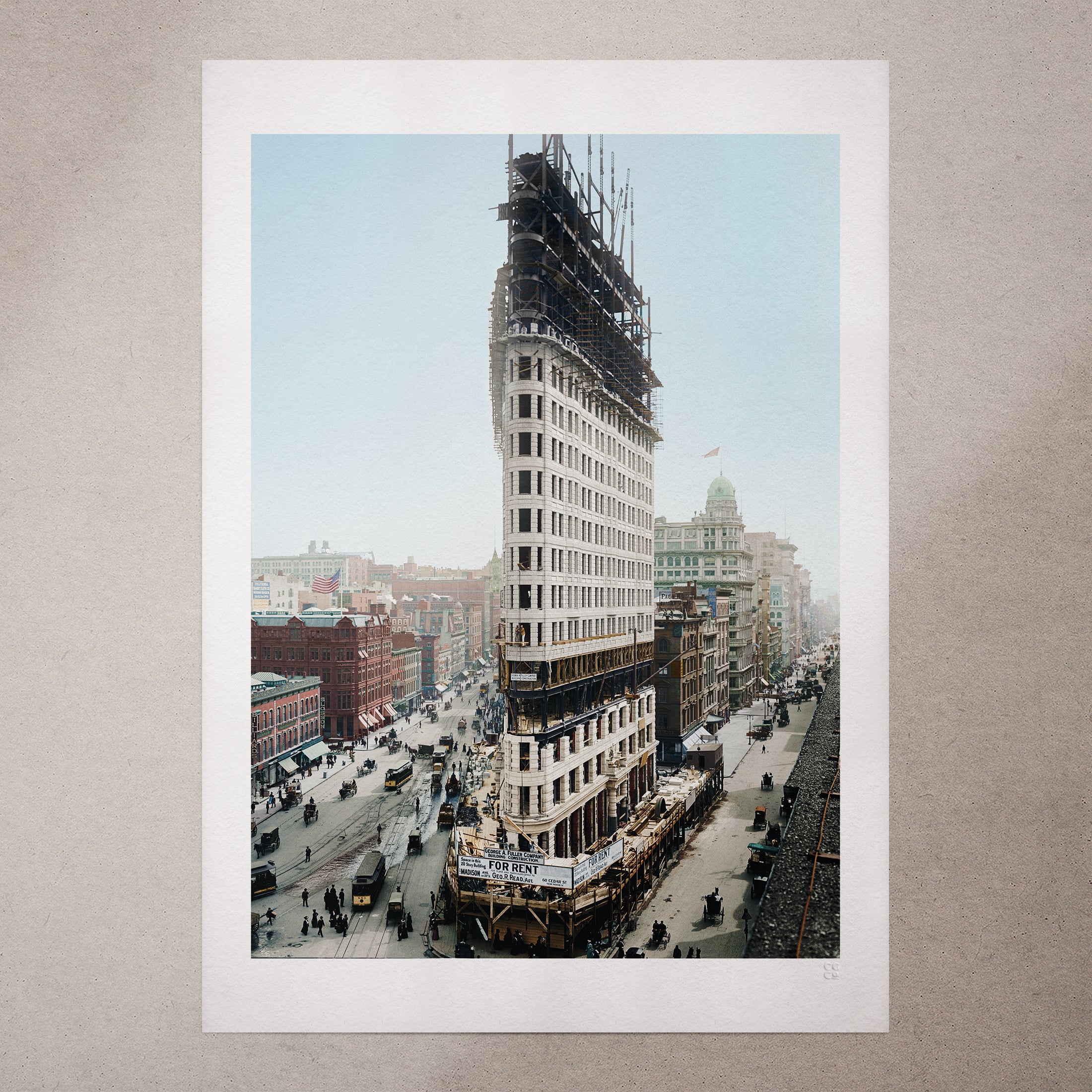 Flatiron Building Under Construction, 1939, Colorized