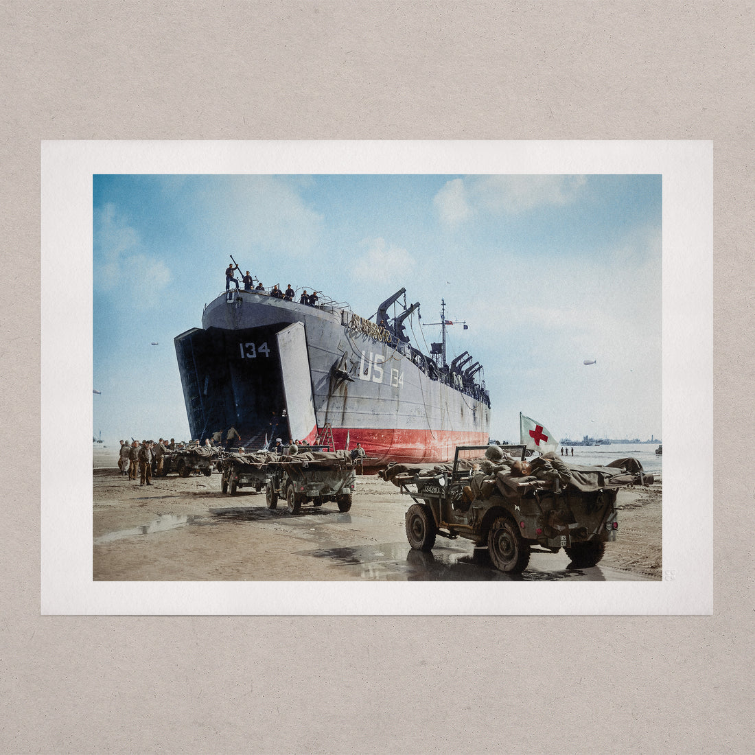 LST-134, 1944, Colorized